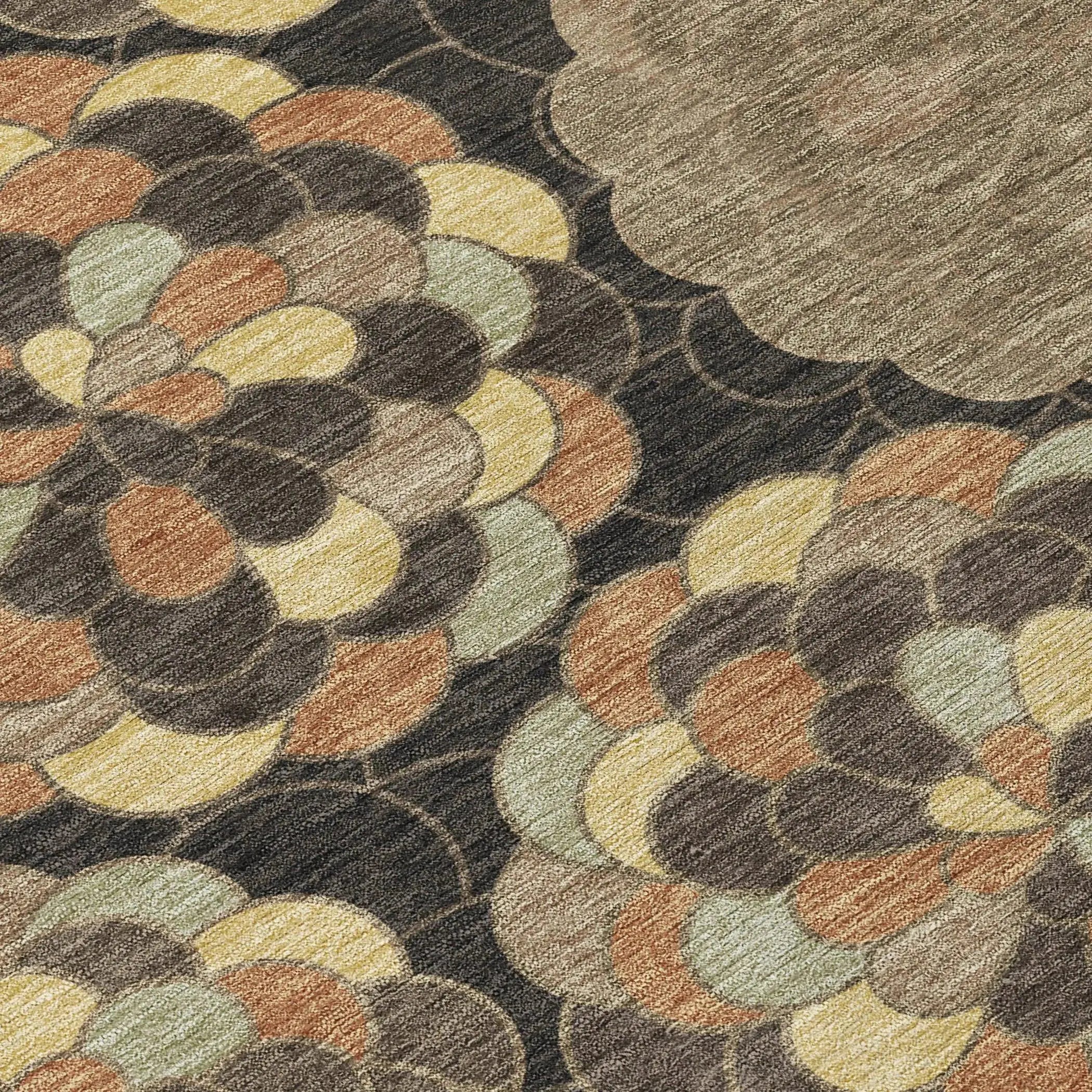 5' X 8' Brown And Beige Floral Washable Indoor Outdoor Area Rug Homeroots Outdoor