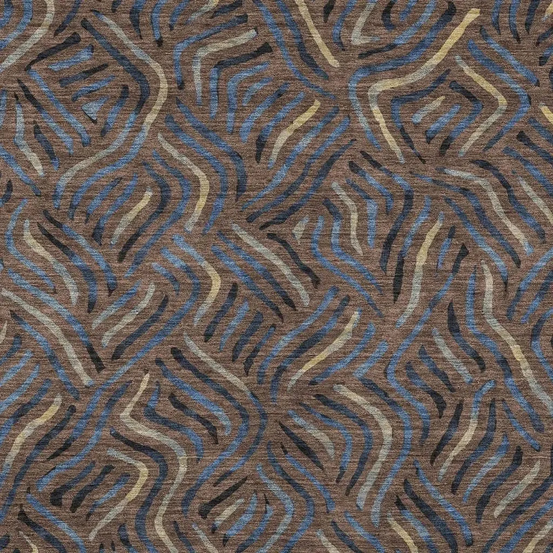 5' X 8' Brown And Black Abstract Washable Indoor Outdoor Area Rug Homeroots Outdoor