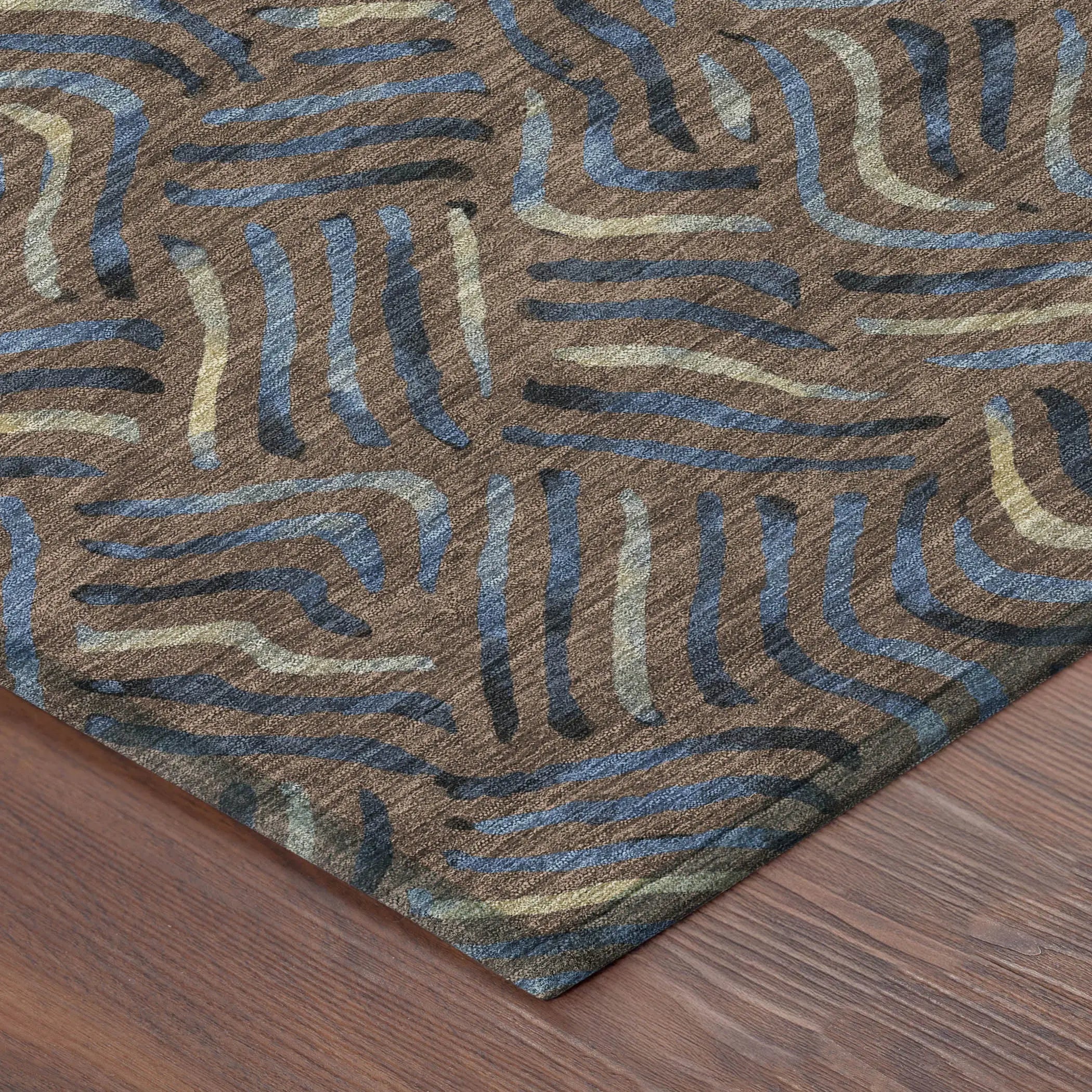 5' X 8' Brown And Black Abstract Washable Indoor Outdoor Area Rug Homeroots Outdoor