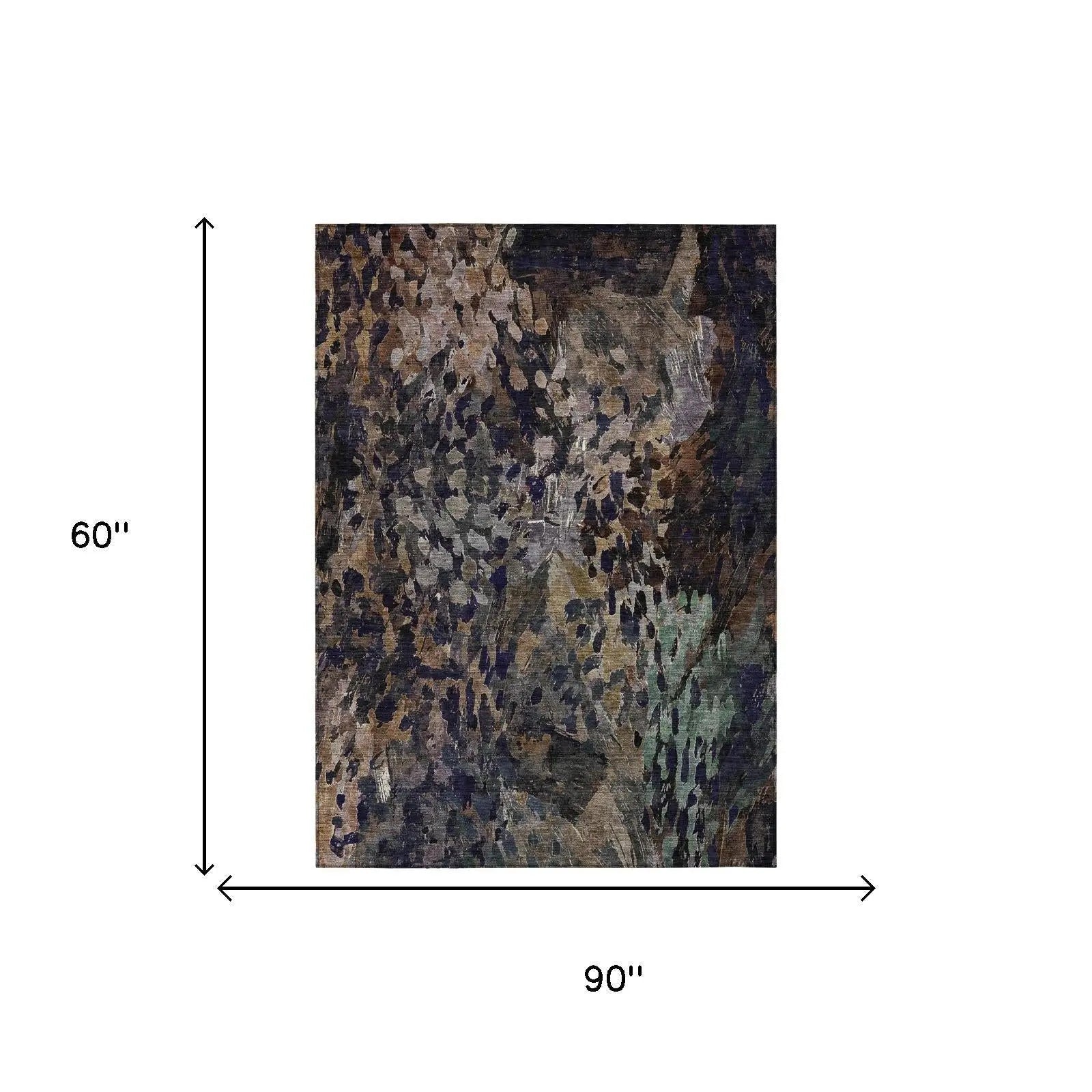 5' X 8' Brown And Black Abstract Washable Indoor Outdoor Area Rug Homeroots Outdoor