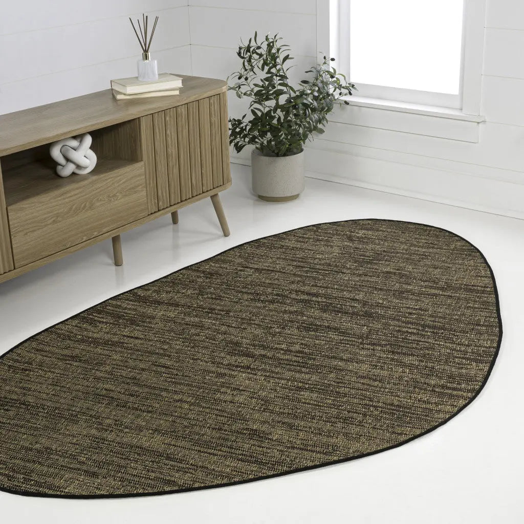 5' X 8' Brown And Black Medallion Indoor Outdoor Area Rug Homeroots Outdoor