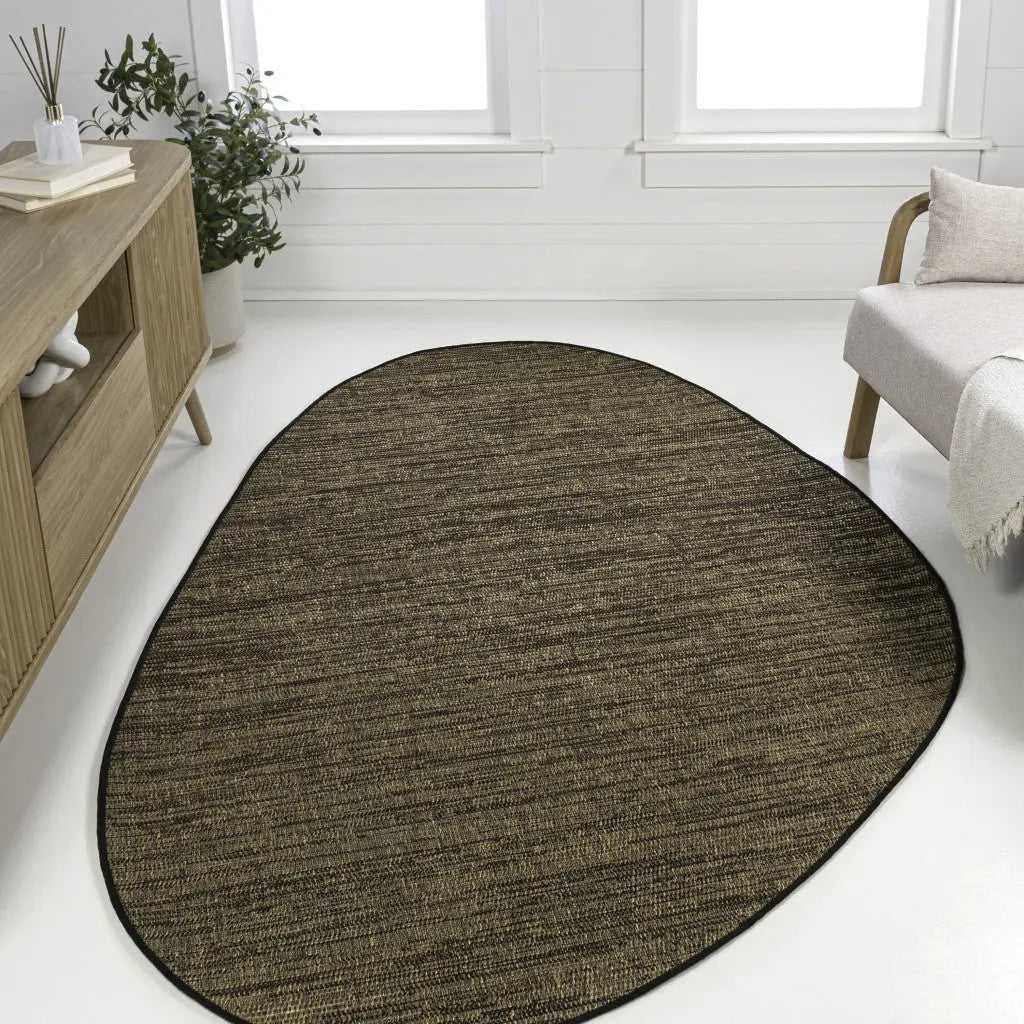 5' X 8' Brown And Black Medallion Indoor Outdoor Area Rug Homeroots Outdoor