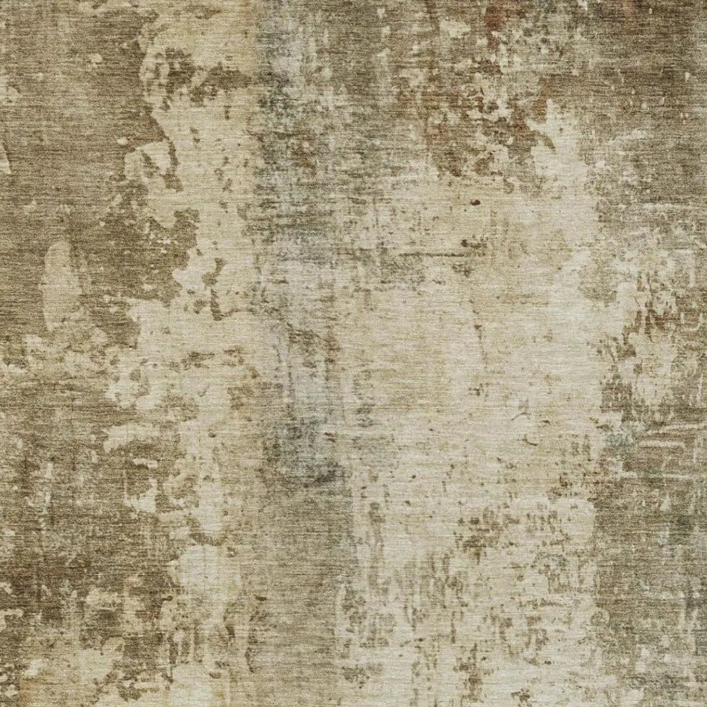 5' X 8' Brown And Green Abstract Washable Indoor Outdoor Area Rug Homeroots Outdoor