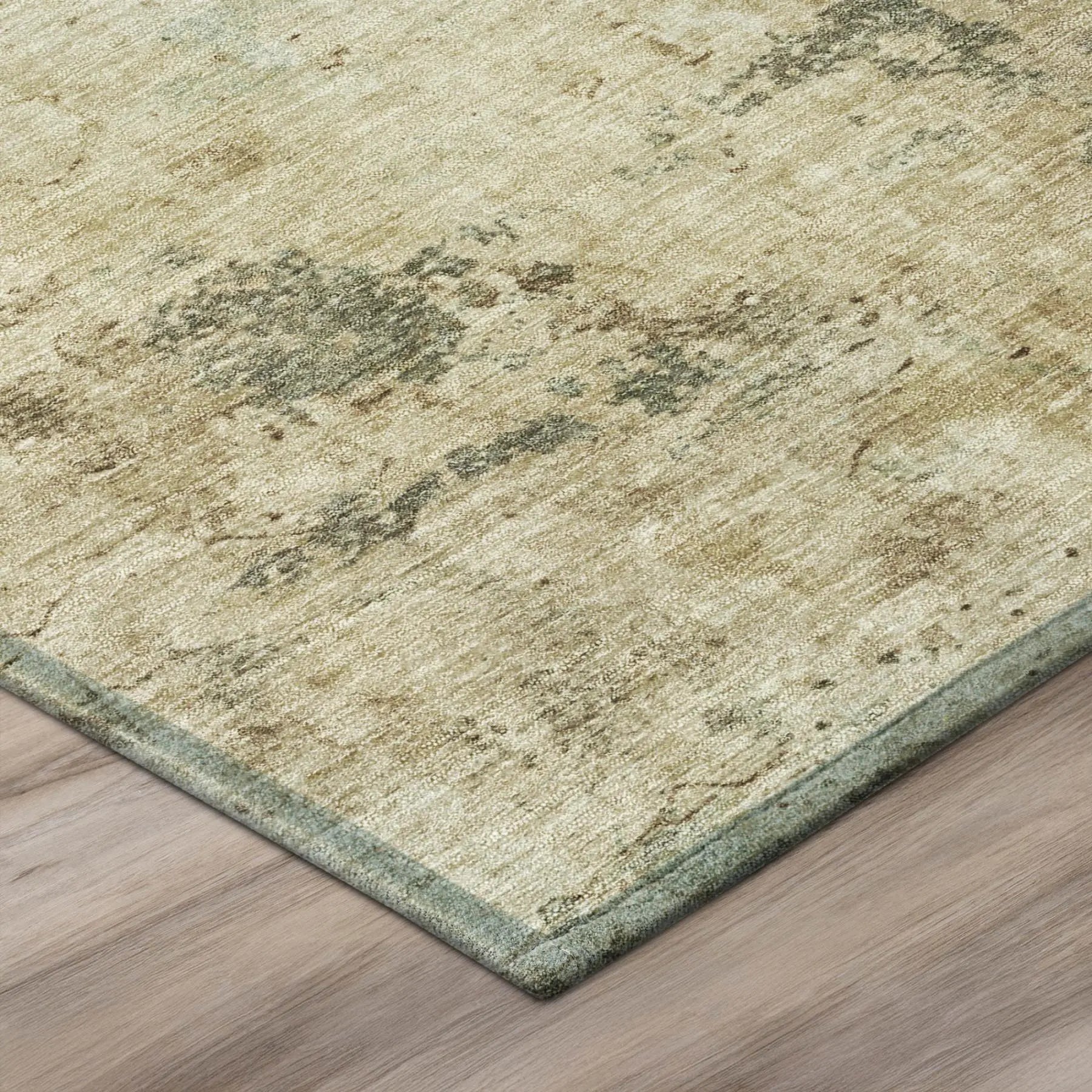 5' X 8' Brown And Green Abstract Washable Indoor Outdoor Area Rug Homeroots Outdoor