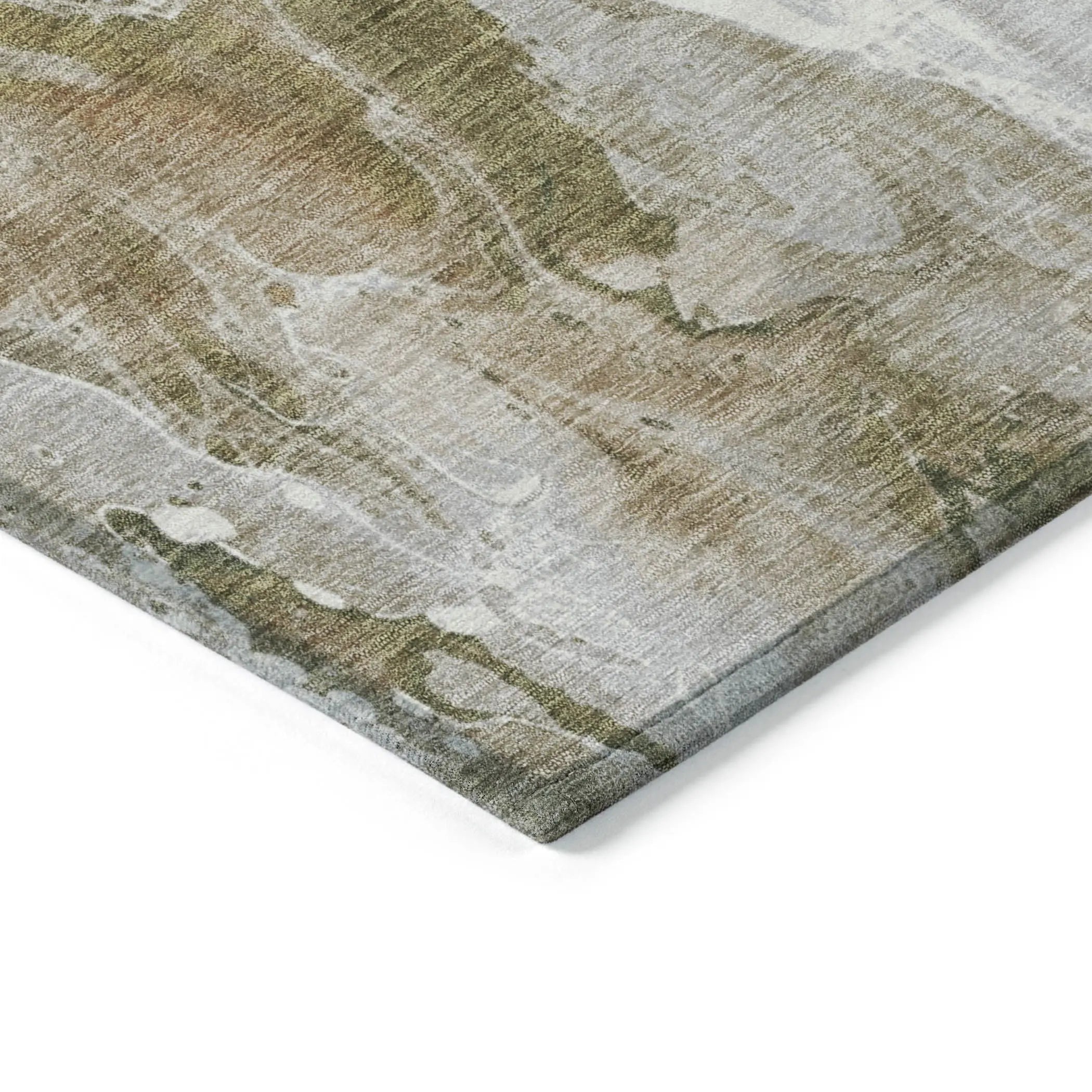 5' X 8' Brown And Ivory Abstract Washable Indoor Outdoor Area Rug Homeroots Outdoor