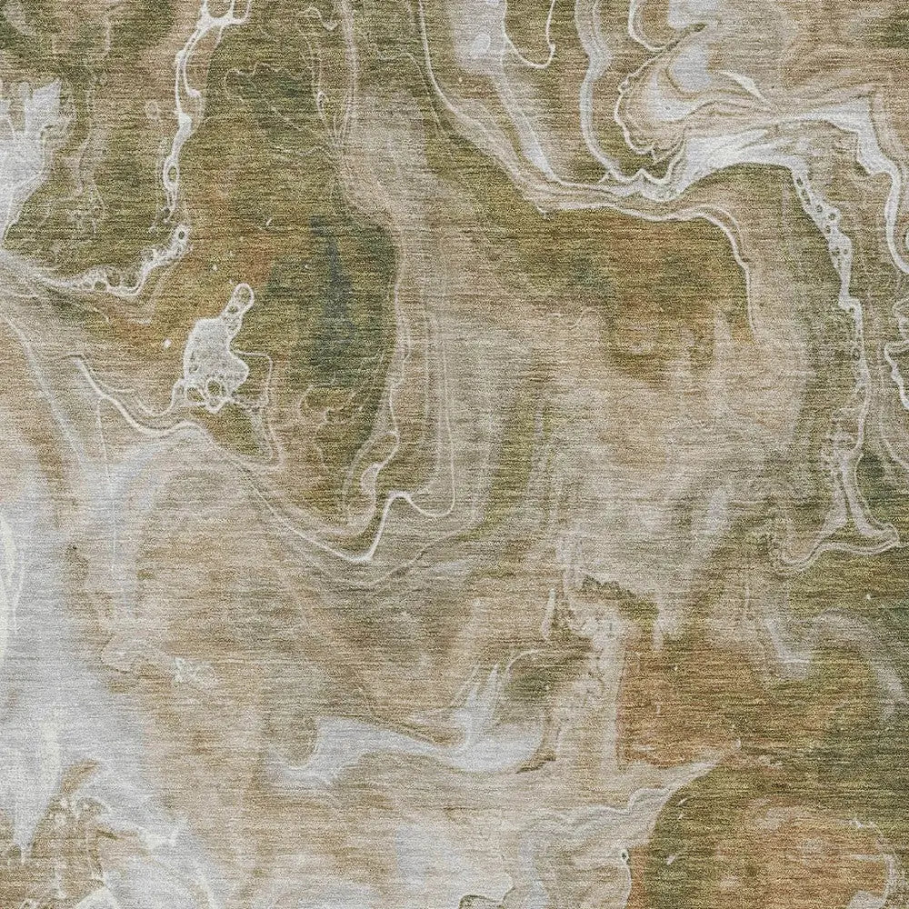 5' X 8' Brown And Ivory Abstract Washable Indoor Outdoor Area Rug Homeroots Outdoor