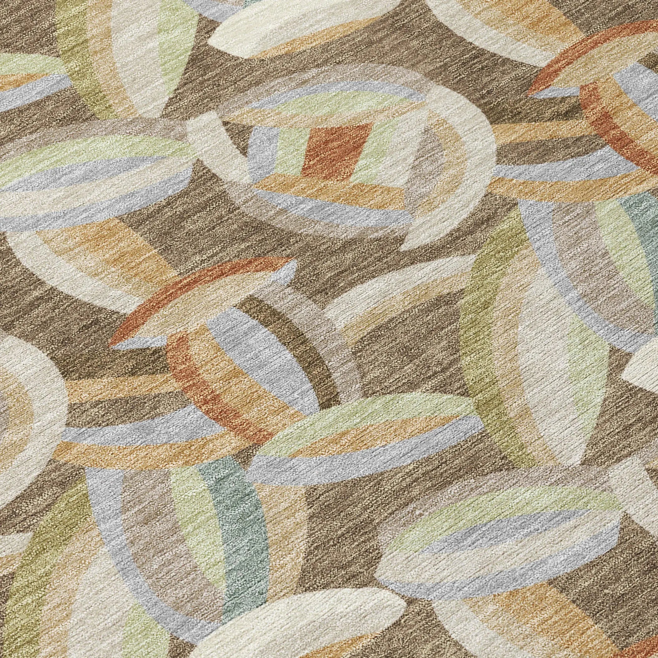 5' X 8' Brown And Ivory Abstract Washable Indoor Outdoor Area Rug Homeroots Outdoor