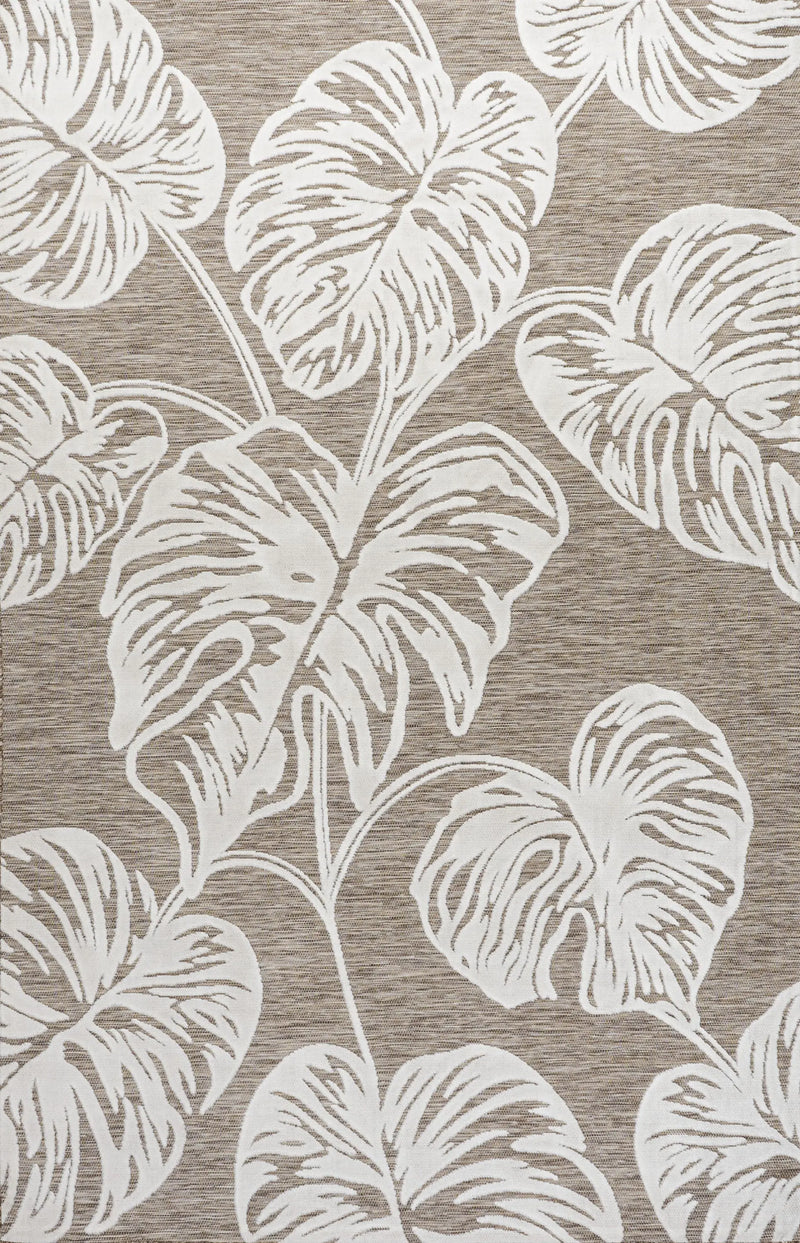 5' X 8' Brown And Ivory Floral Indoor Outdoor Area Rug Homeroots Outdoor