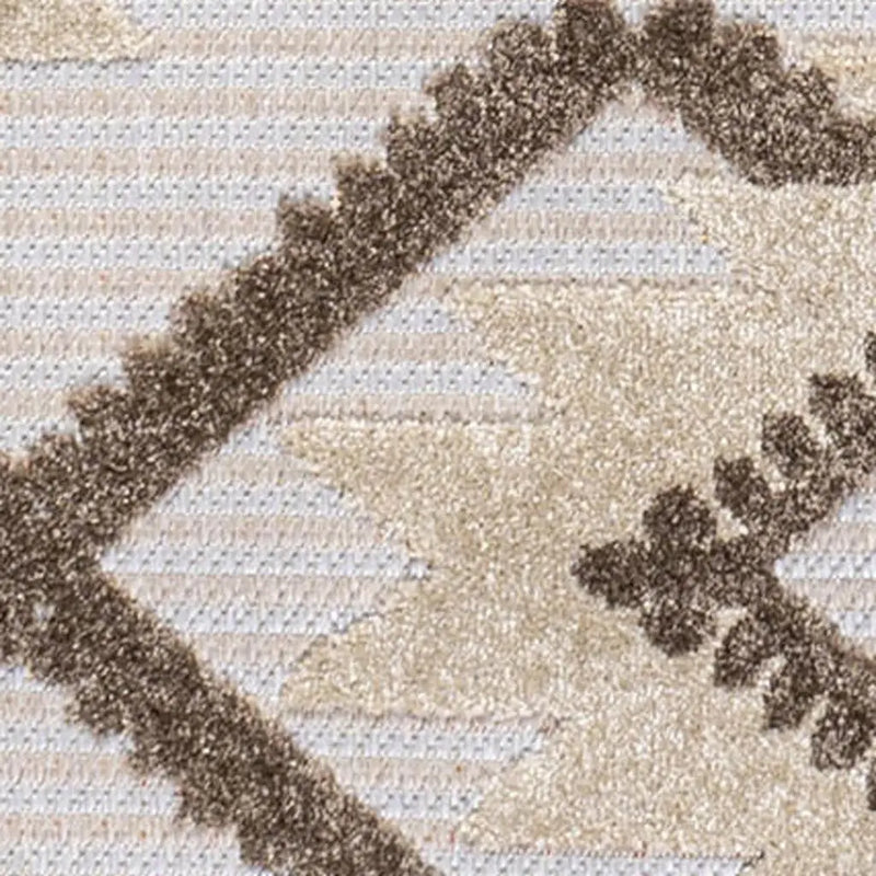 5' X 8' Brown And Ivory Moroccan Indoor Outdoor Area Rug Homeroots Outdoor