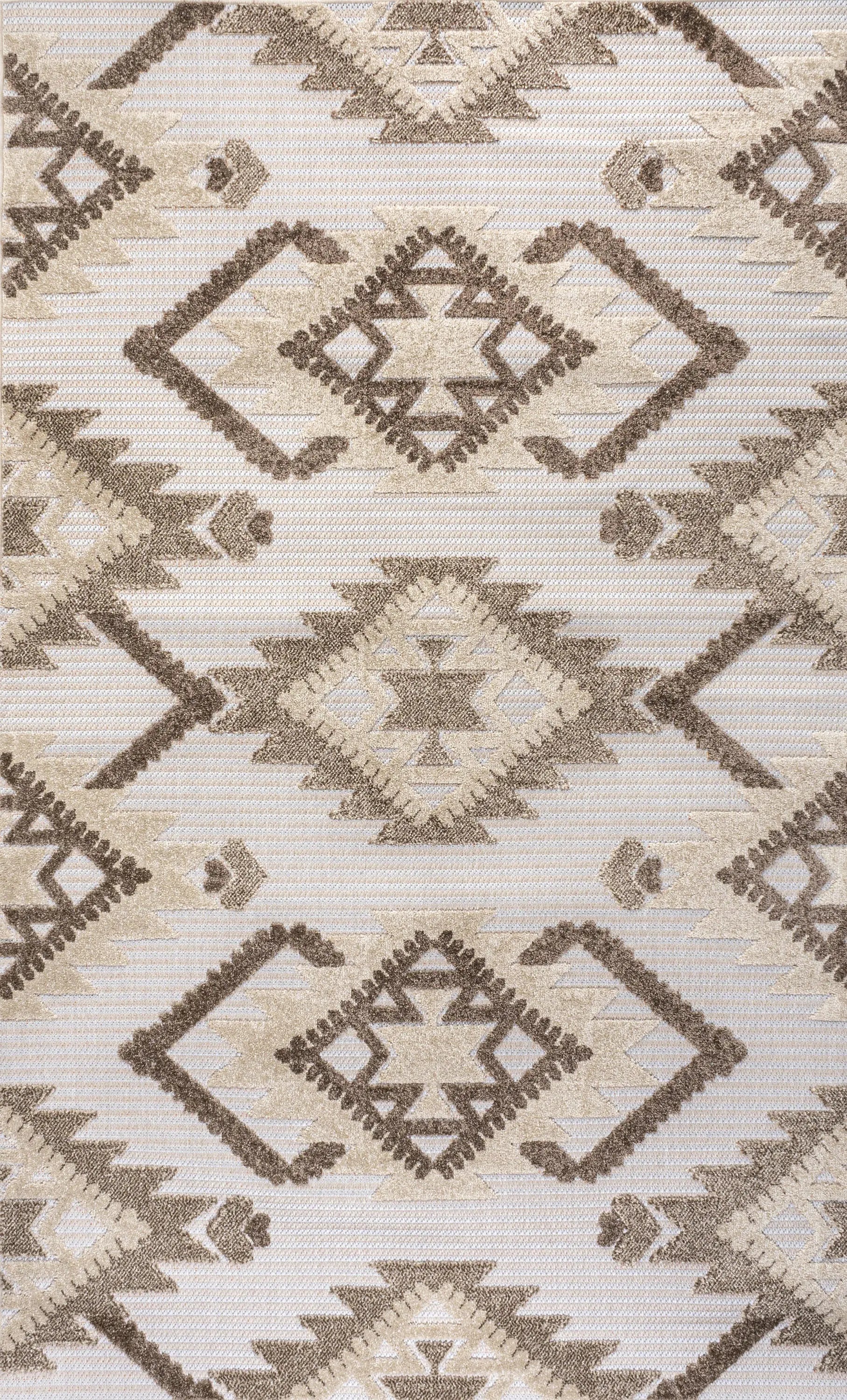 5' X 8' Brown And Ivory Moroccan Indoor Outdoor Area Rug Homeroots Outdoor