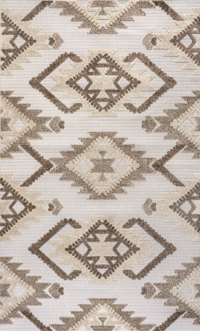 5' X 8' Brown And Ivory Moroccan Indoor Outdoor Area Rug Homeroots Outdoor