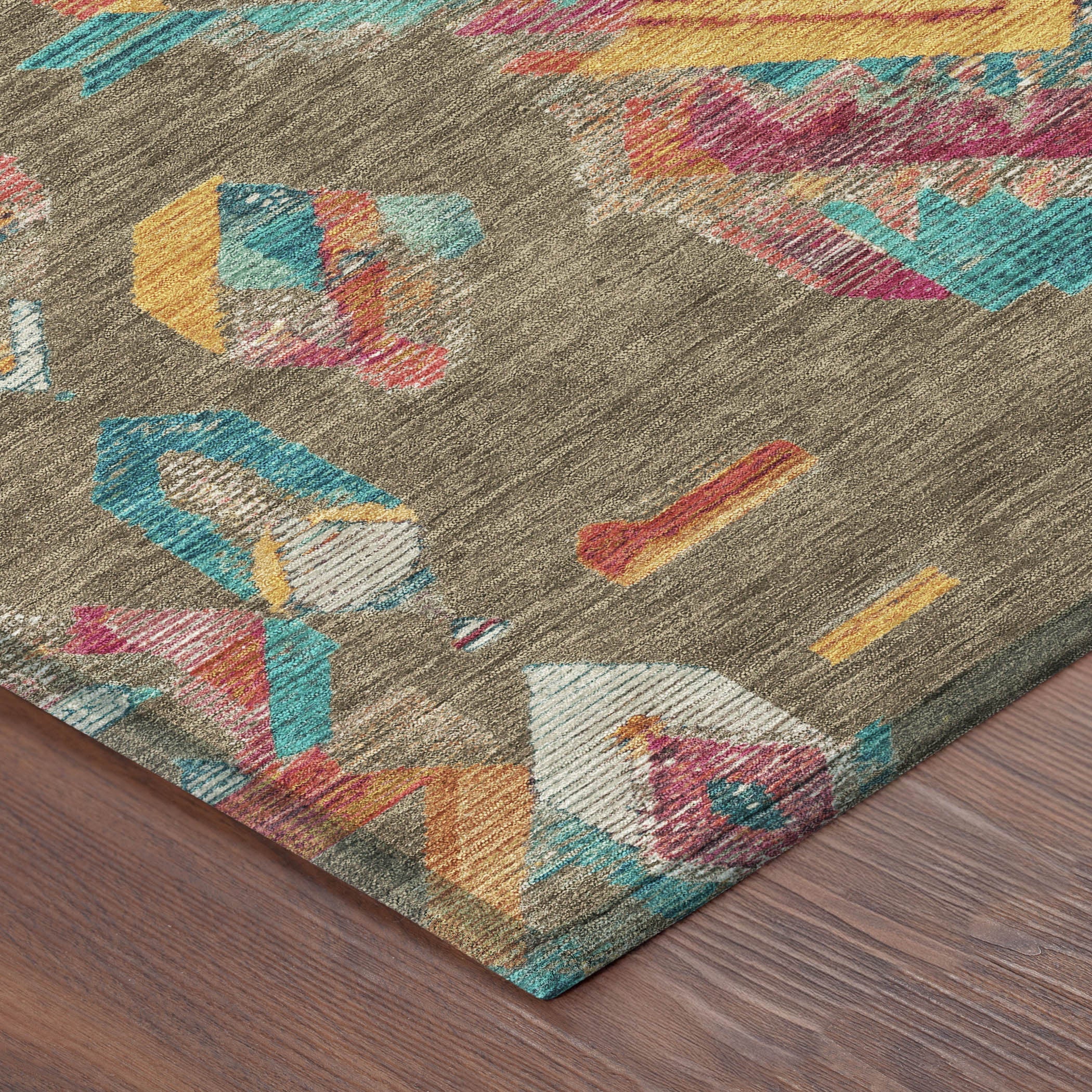 5' X 8' Brown And Ivory Tribal Washable Indoor Outdoor Area Rug Homeroots Outdoor