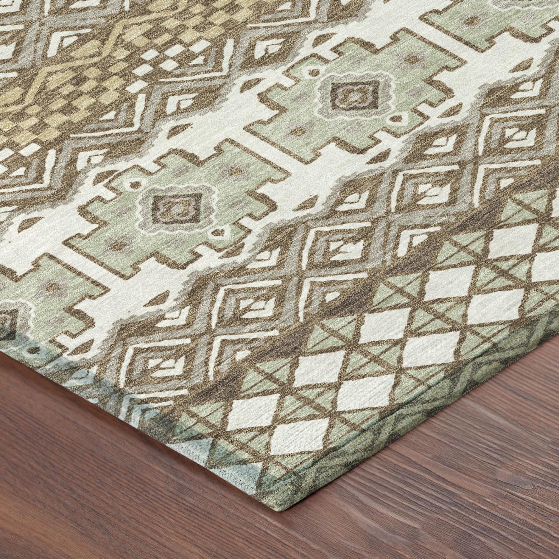 5' X 8' Brown And Khaki Striped Washable Indoor Outdoor Area Rug Homeroots Outdoor