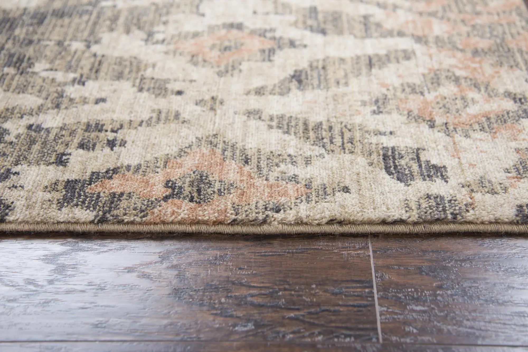 5' X 8' Brown And Natural New Zealand Lambs Wool Ikat Hand Carved Handmade Area Rug Homeroots Home Decor