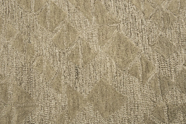 5' X 8' Brown And Natural Wool Geometric Hand Tufted Area Rug Homeroots Home Decor