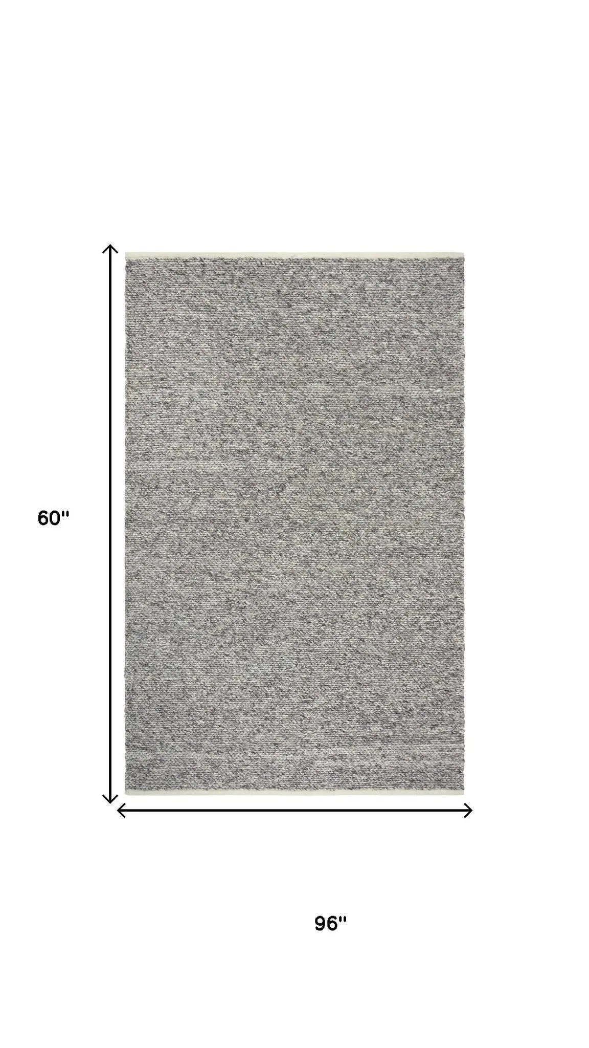 5' X 8' Brown And Natural Wool Hand Woven Area Rug Homeroots Home Decor