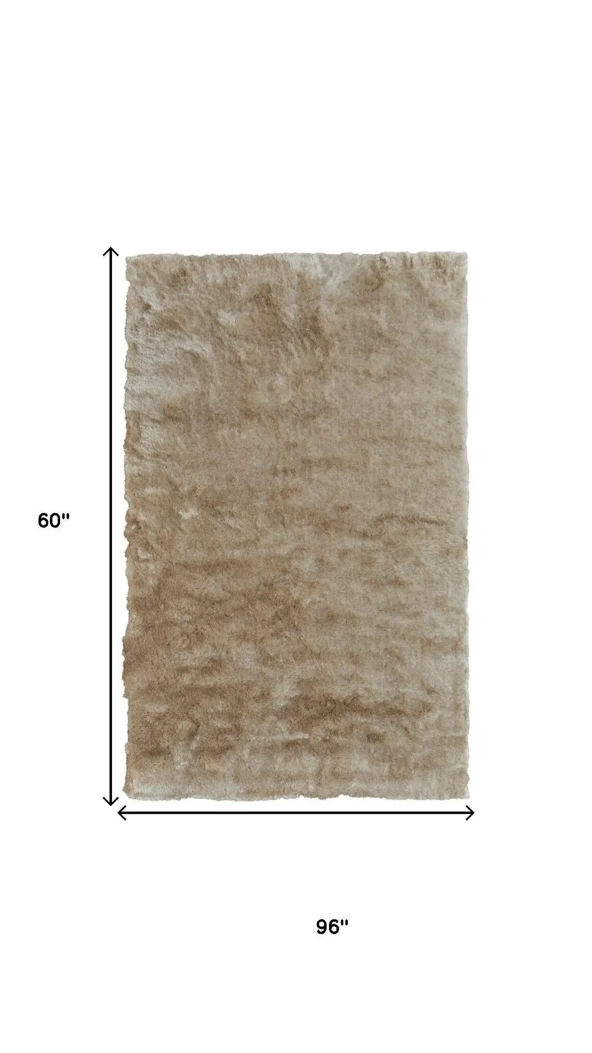 5' X 8' Brown And Tan Shag Hand Tufted Area Rug Homeroots Home Decor