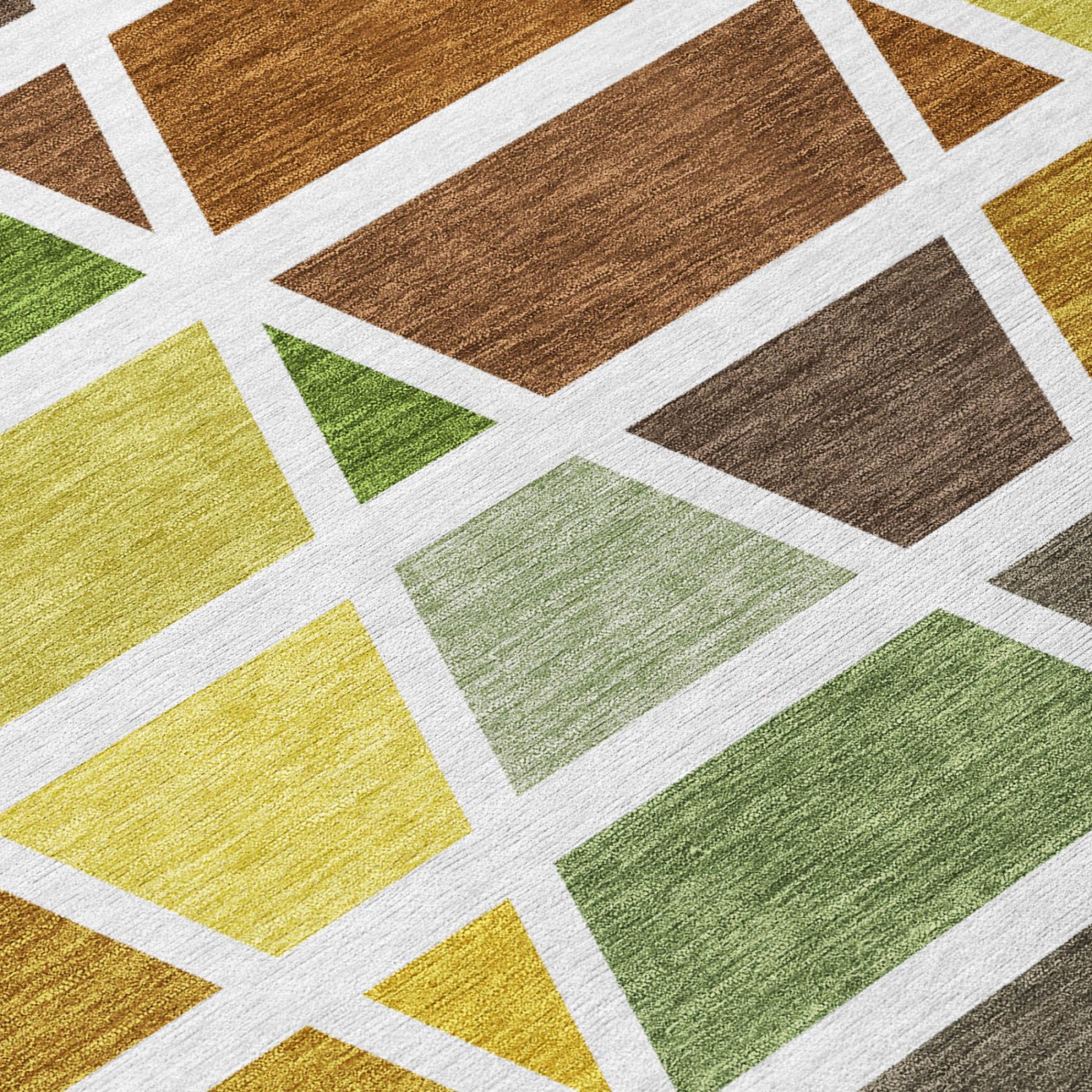5' X 8' Brown And White Geometric Washable Indoor Outdoor Area Rug Homeroots Outdoor