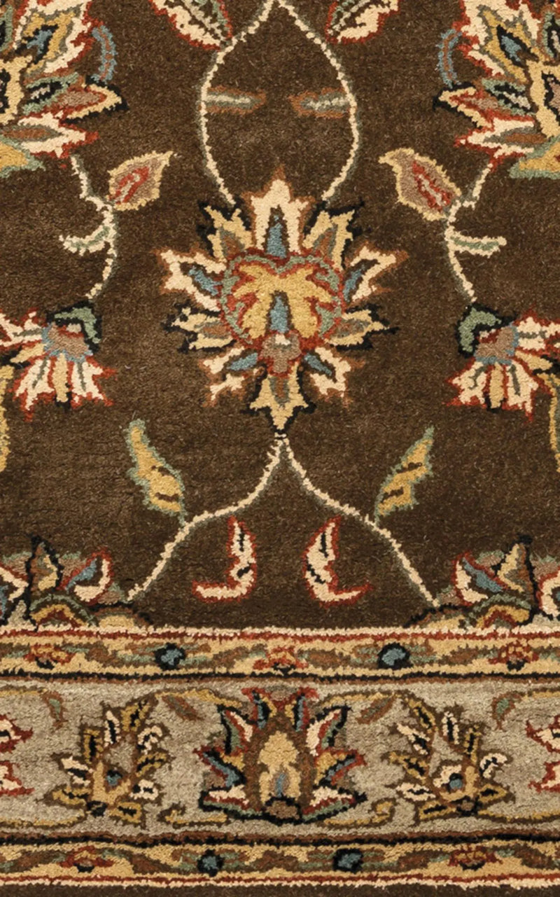 5' X 8' Brown Taupe Sage Blue Rust And Tan Wool Oriental Hand Tufted Area Rug Homeroots Home Decor