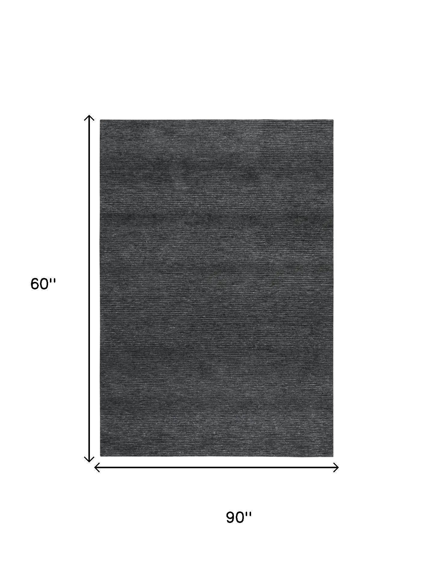 5' X 8' Charcoal And Gray Hand Tufted Area Rug With UV Protection Homeroots Home Decor