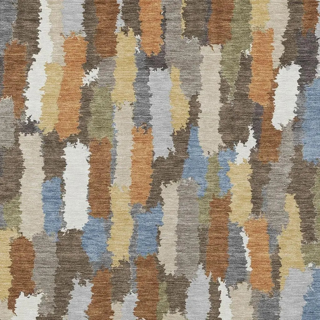 5' X 8' Chocolate And Beige Striped Washable Indoor Outdoor Area Rug Homeroots Outdoor