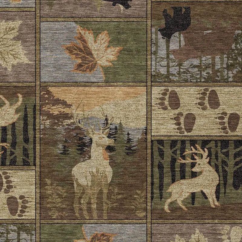 5' X 8' Chocolate And Black Bear Washable Indoor Outdoor Area Rug Homeroots Outdoor