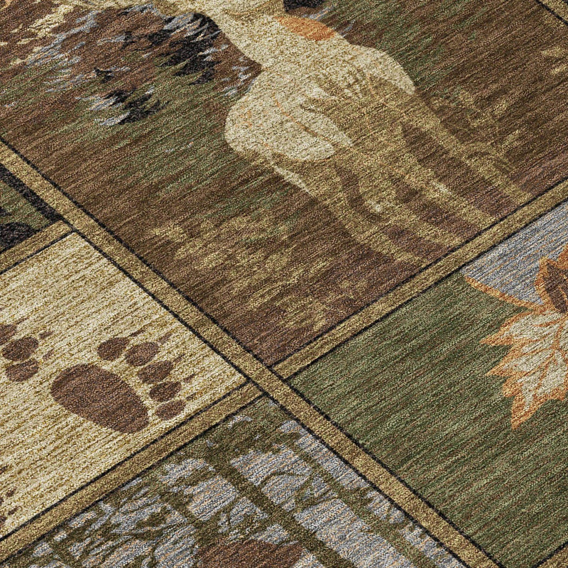 5' X 8' Chocolate And Black Bear Washable Indoor Outdoor Area Rug Homeroots Outdoor