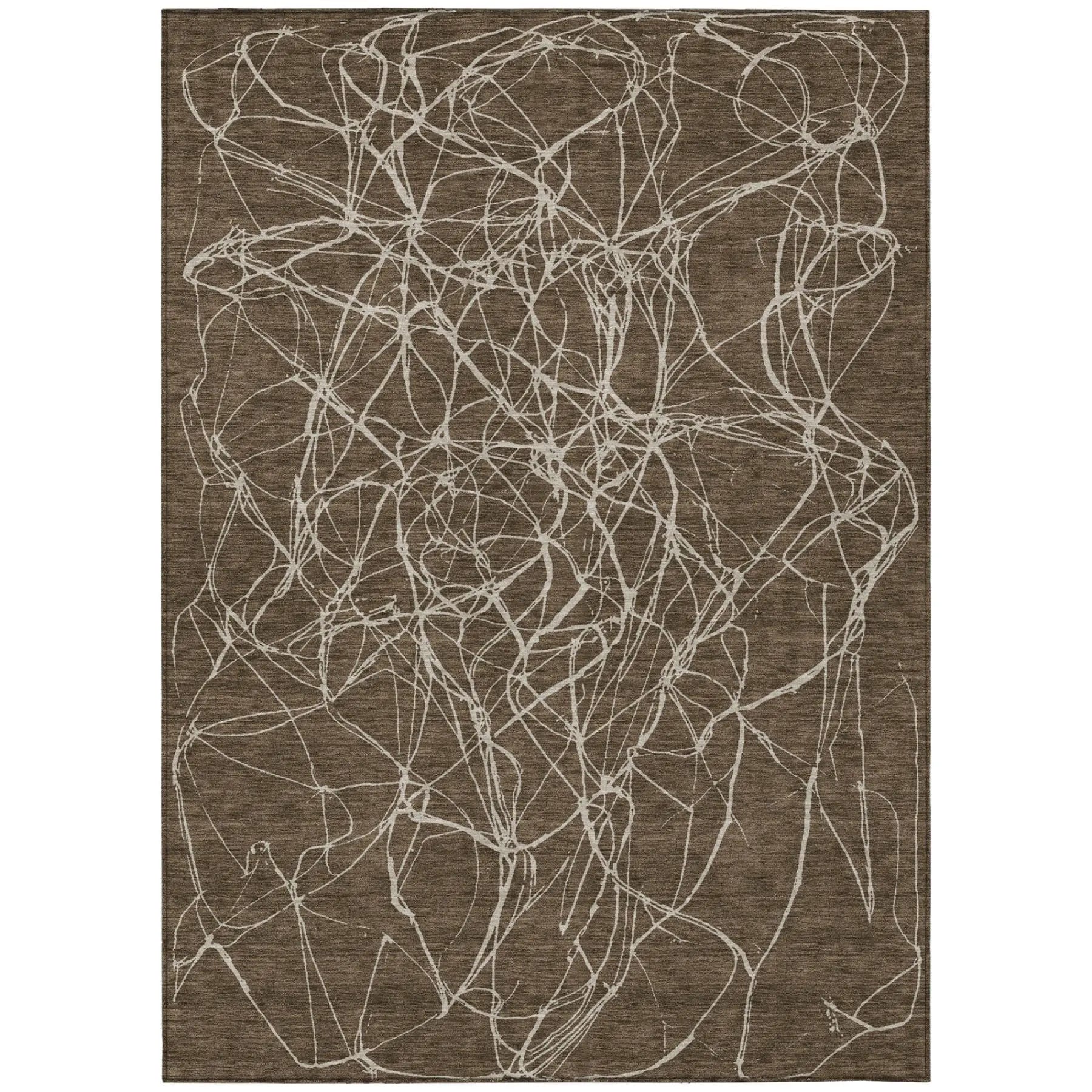 5' X 8' Chocolate And Brown Abstract Washable Indoor Outdoor Area Rug Homeroots Outdoor