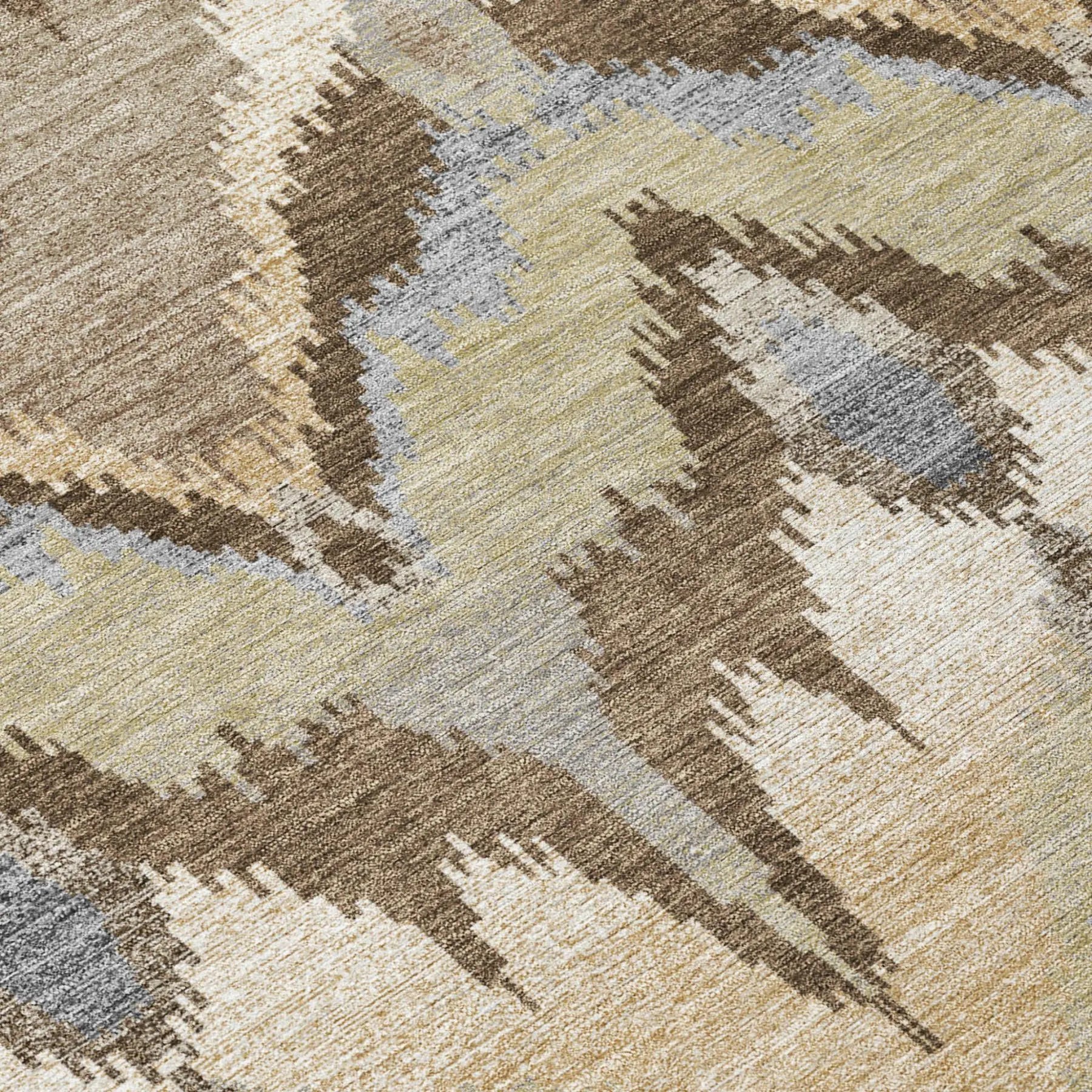 5' X 8' Chocolate And Brown Abstract Washable Indoor Outdoor Area Rug Homeroots Outdoor