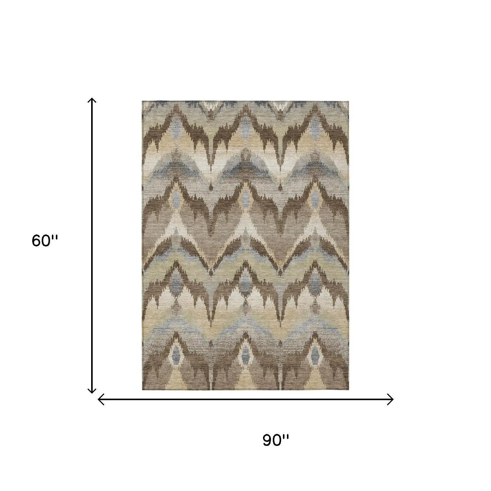 5' X 8' Chocolate And Brown Abstract Washable Indoor Outdoor Area Rug Homeroots Outdoor