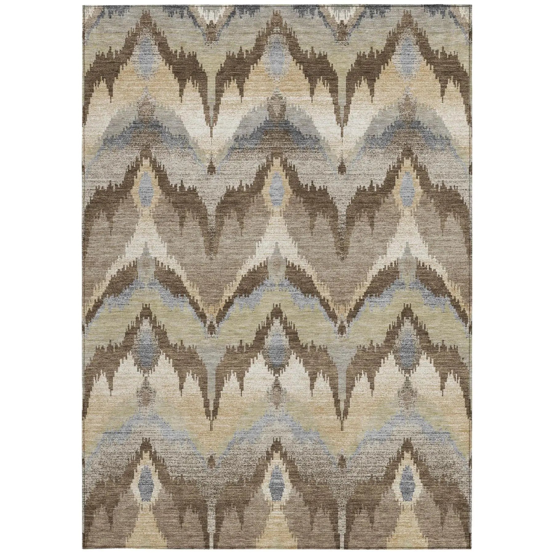 5' X 8' Chocolate And Brown Abstract Washable Indoor Outdoor Area Rug Homeroots Outdoor