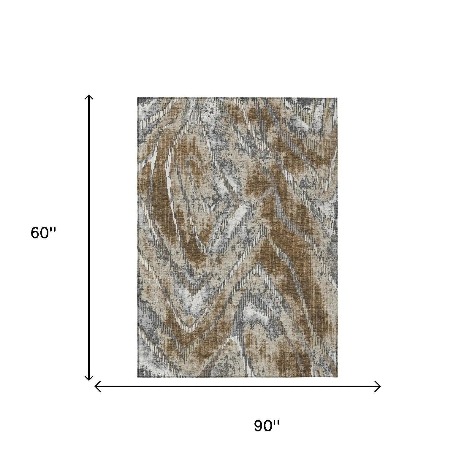 5' X 8' Chocolate And Brown Abstract Washable Indoor Outdoor Area Rug Homeroots Outdoor