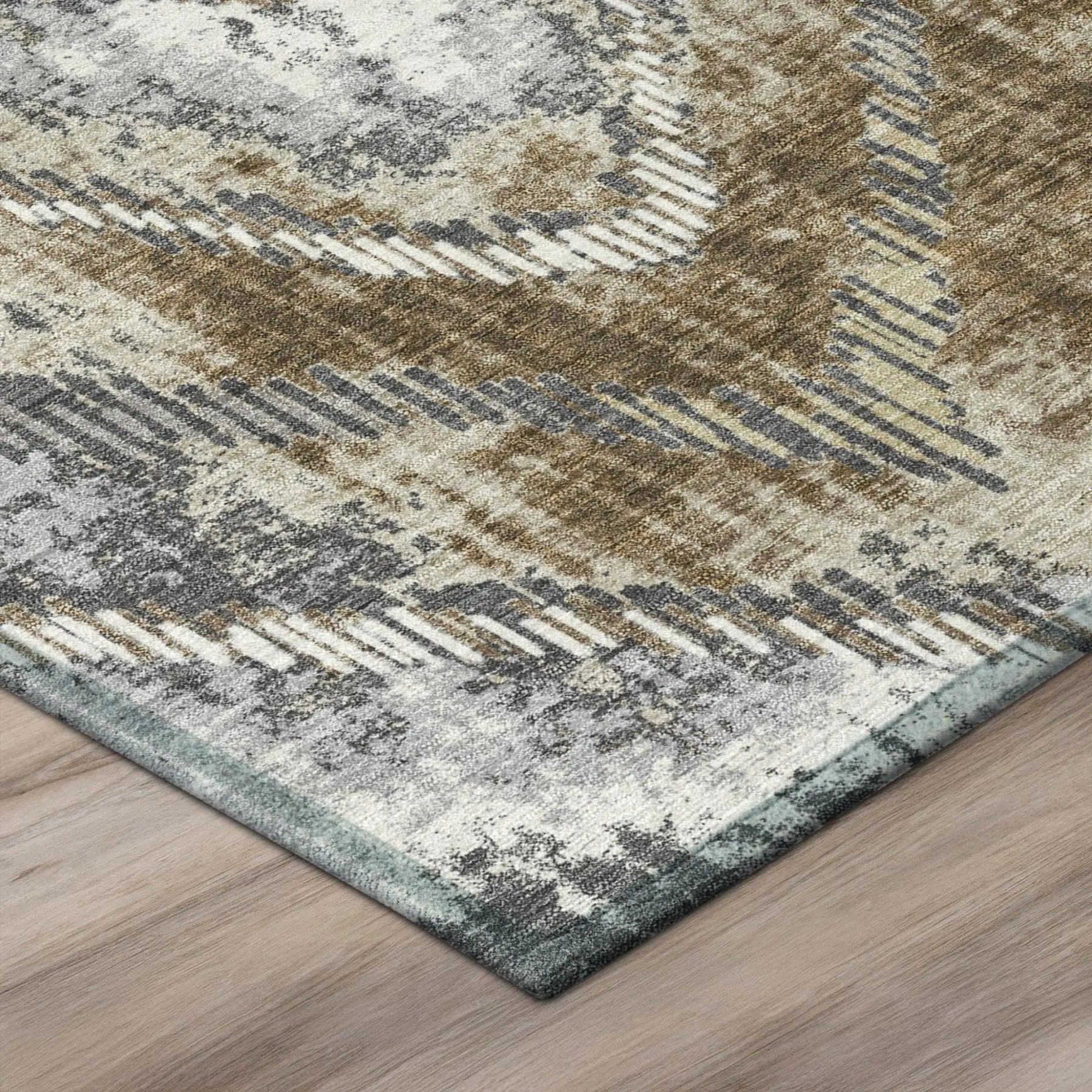 5' X 8' Chocolate And Brown Abstract Washable Indoor Outdoor Area Rug Homeroots Outdoor