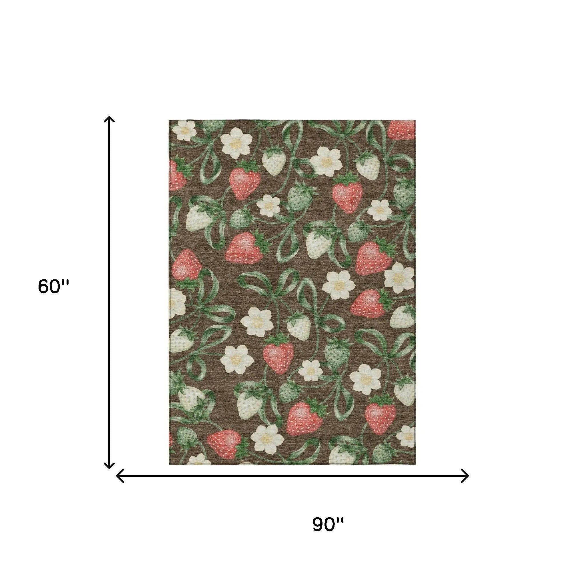 5' X 8' Chocolate And Brown Floral Washable Indoor Outdoor Area Rug Homeroots Outdoor