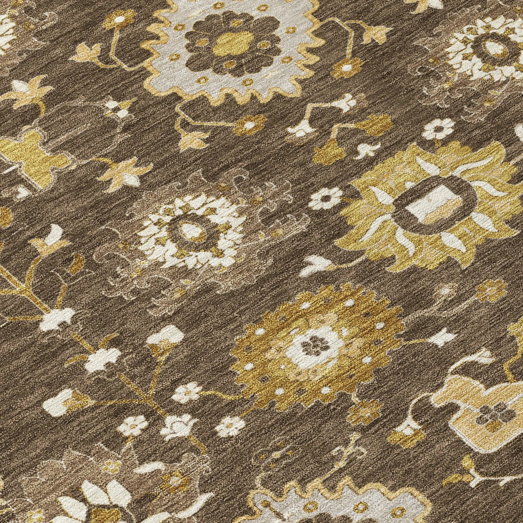 5' X 8' Chocolate And Brown Geometric Washable Indoor Outdoor Area Rug Homeroots Outdoor