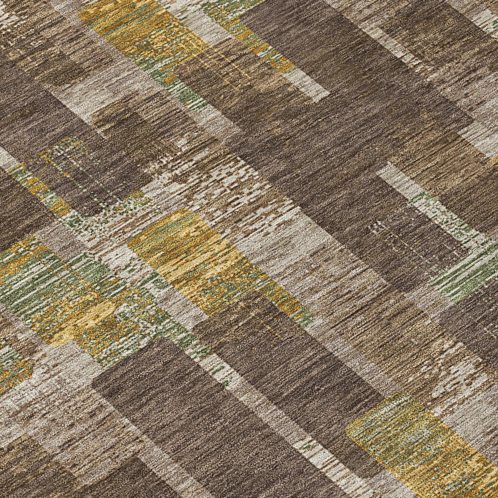 5' X 8' Chocolate And Brown Geometric Washable Indoor Outdoor Area Rug Homeroots Outdoor