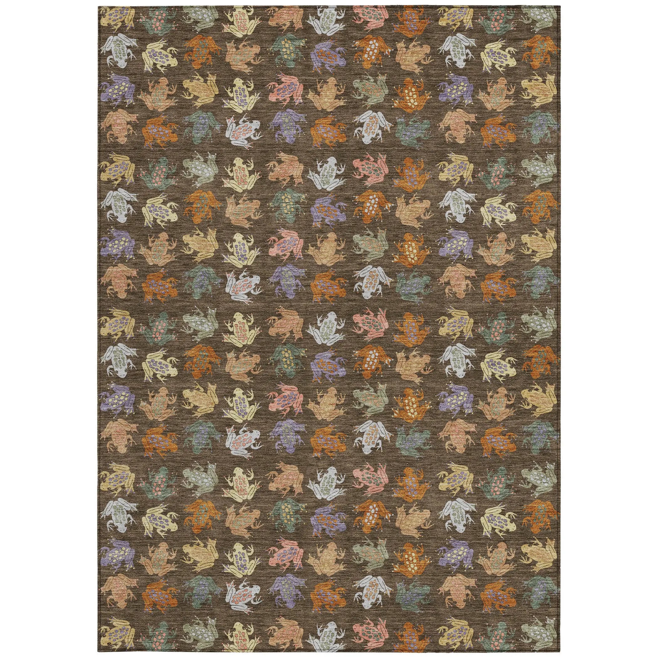 5' X 8' Chocolate And Brown Geometric Washable Indoor Outdoor Area Rug Homeroots Outdoor