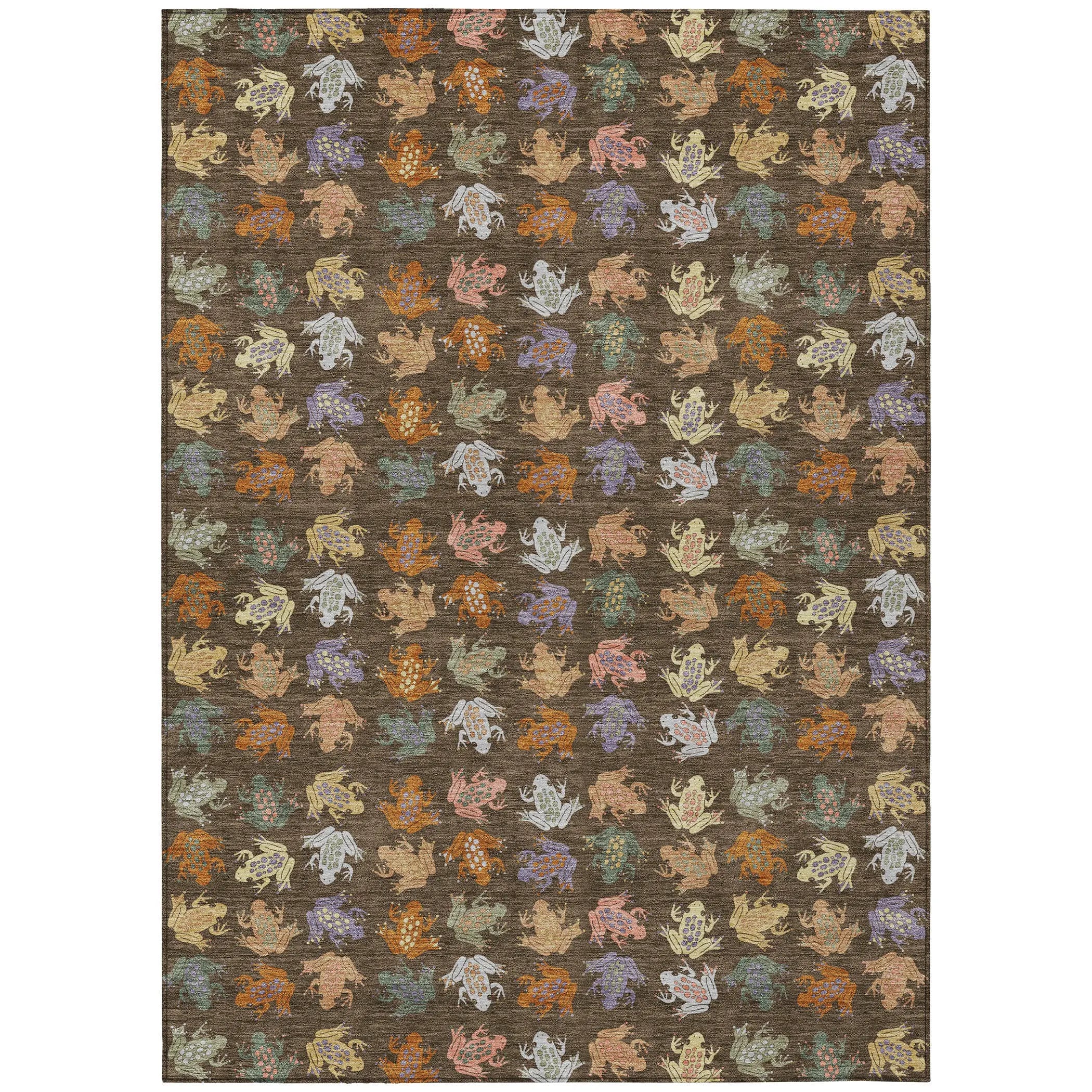 5' X 8' Chocolate And Brown Geometric Washable Indoor Outdoor Area Rug Homeroots Outdoor