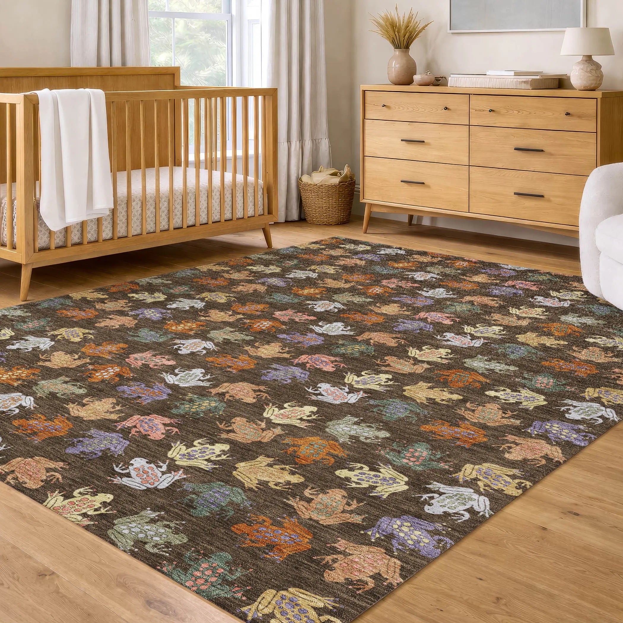 5' X 8' Chocolate And Brown Geometric Washable Indoor Outdoor Area Rug Homeroots Outdoor
