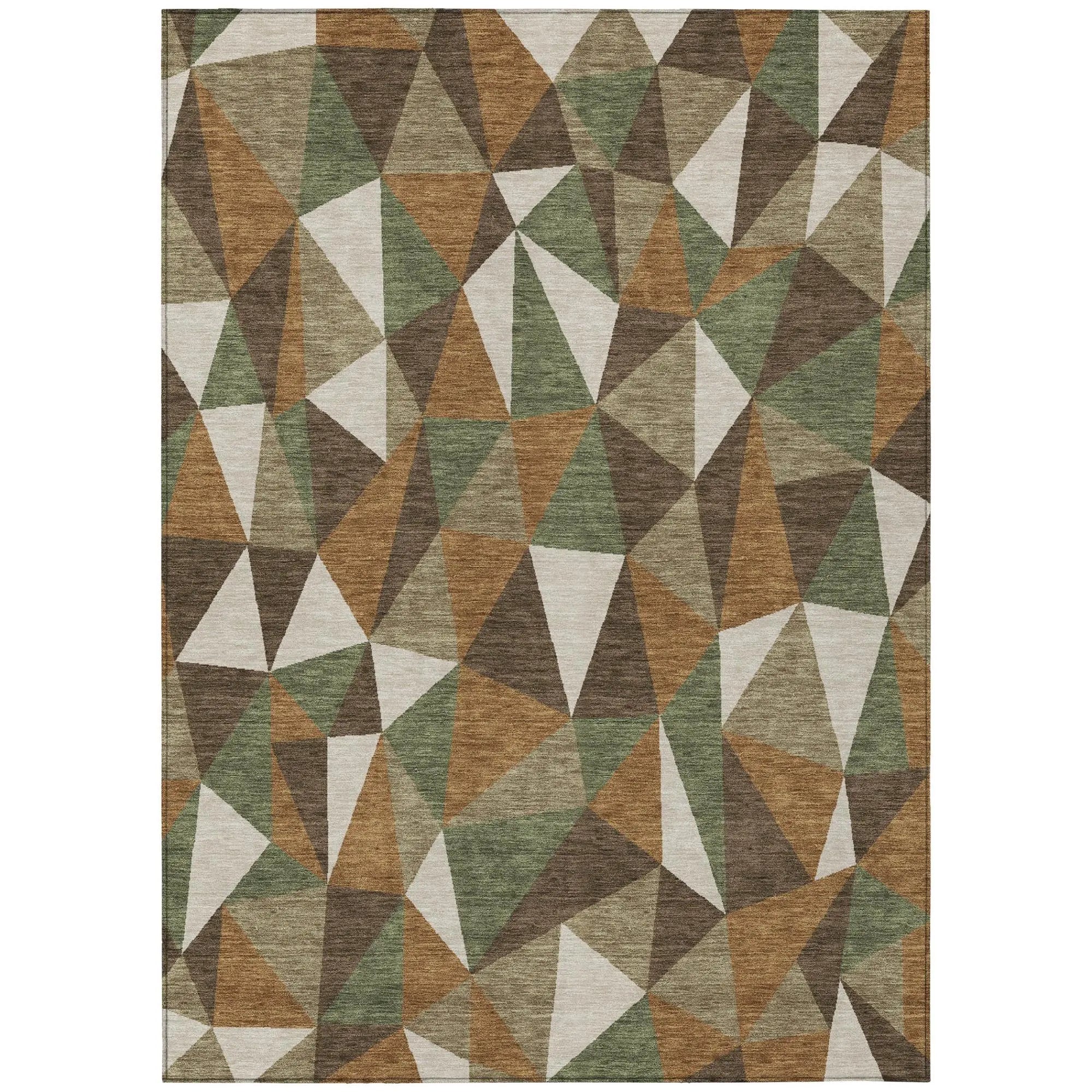 5' X 8' Chocolate And Brown Geometric Washable Indoor Outdoor Area Rug Homeroots Outdoor