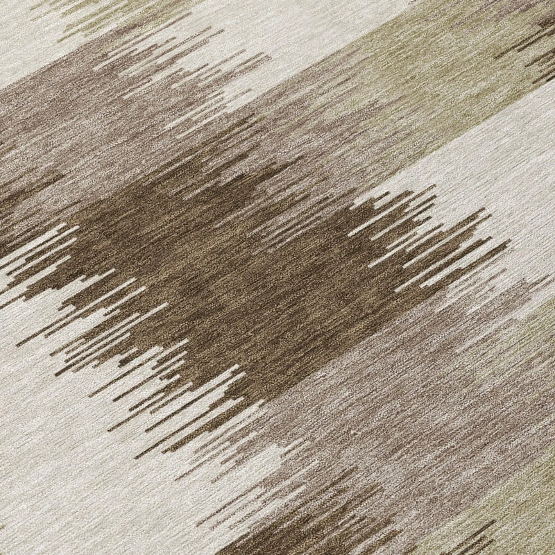 5' X 8' Chocolate And Brown Geometric Washable Indoor Outdoor Area Rug Homeroots Outdoor