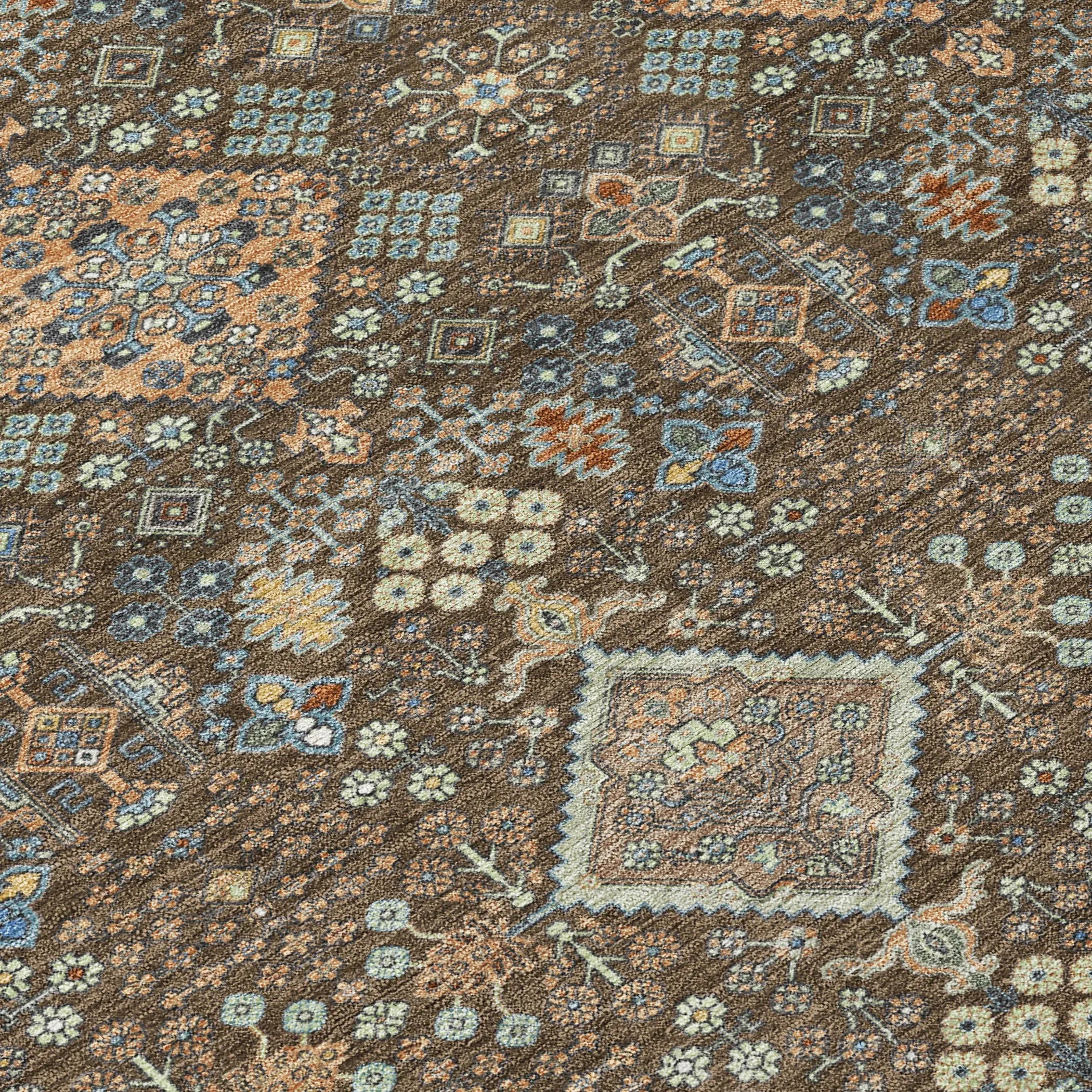 5' X 8' Chocolate And Brown Geometric Washable Indoor Outdoor Area Rug Homeroots Outdoor