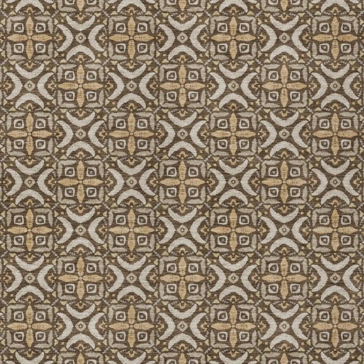5' X 8' Chocolate And Brown Geometric Washable Indoor Outdoor Area Rug Homeroots Outdoor