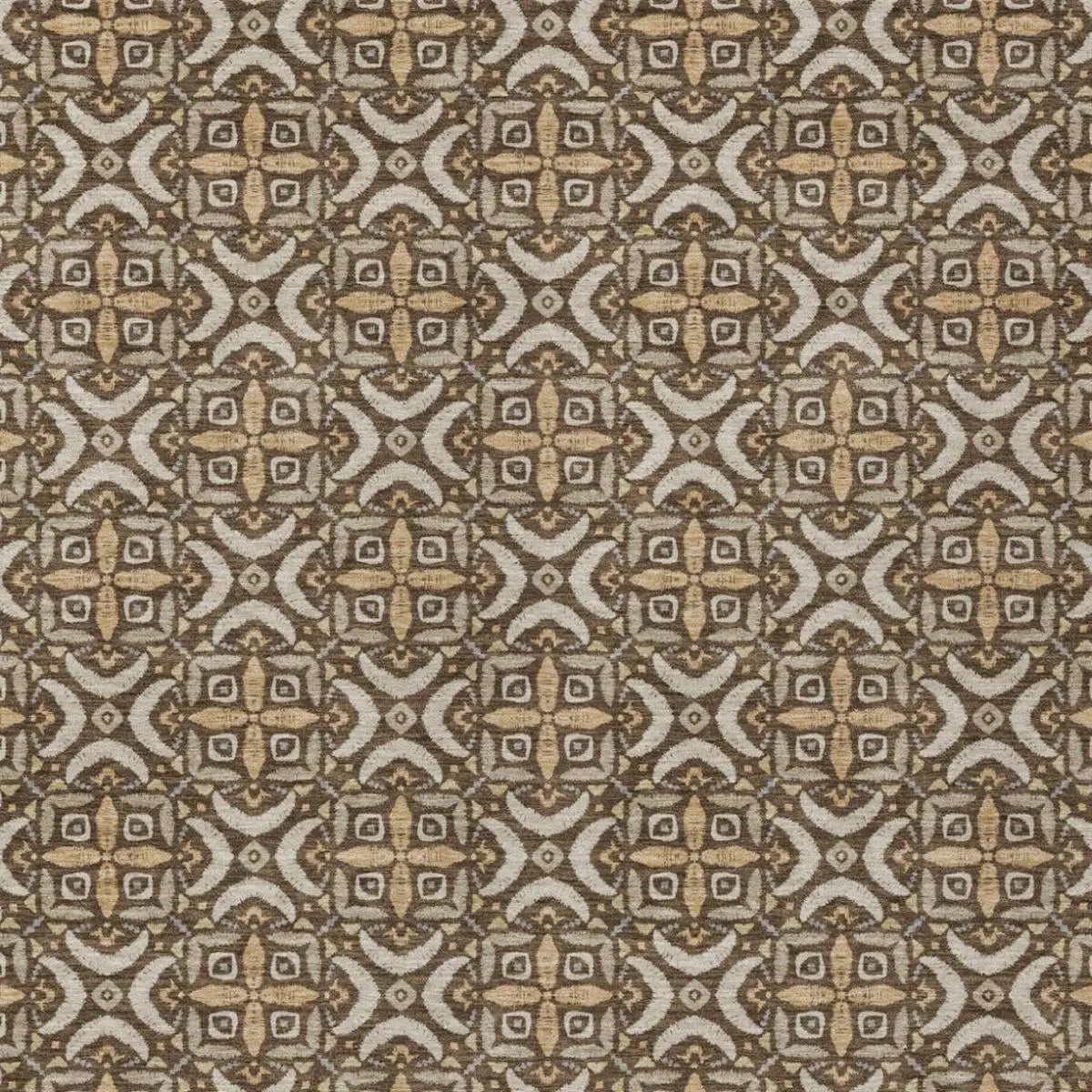 5' X 8' Chocolate And Brown Geometric Washable Indoor Outdoor Area Rug Homeroots Outdoor