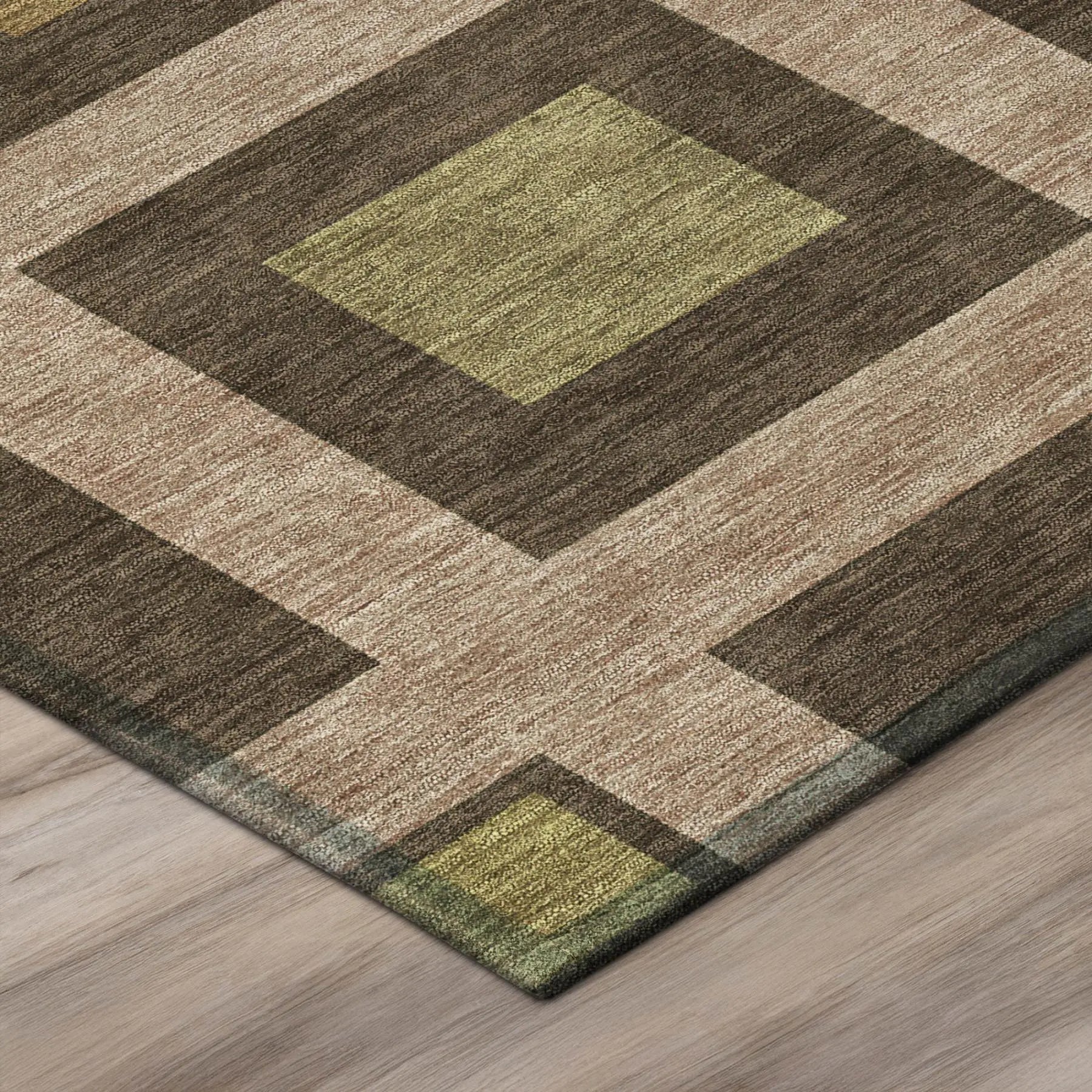5' X 8' Chocolate And Brown Geometric Washable Indoor Outdoor Area Rug Homeroots Outdoor