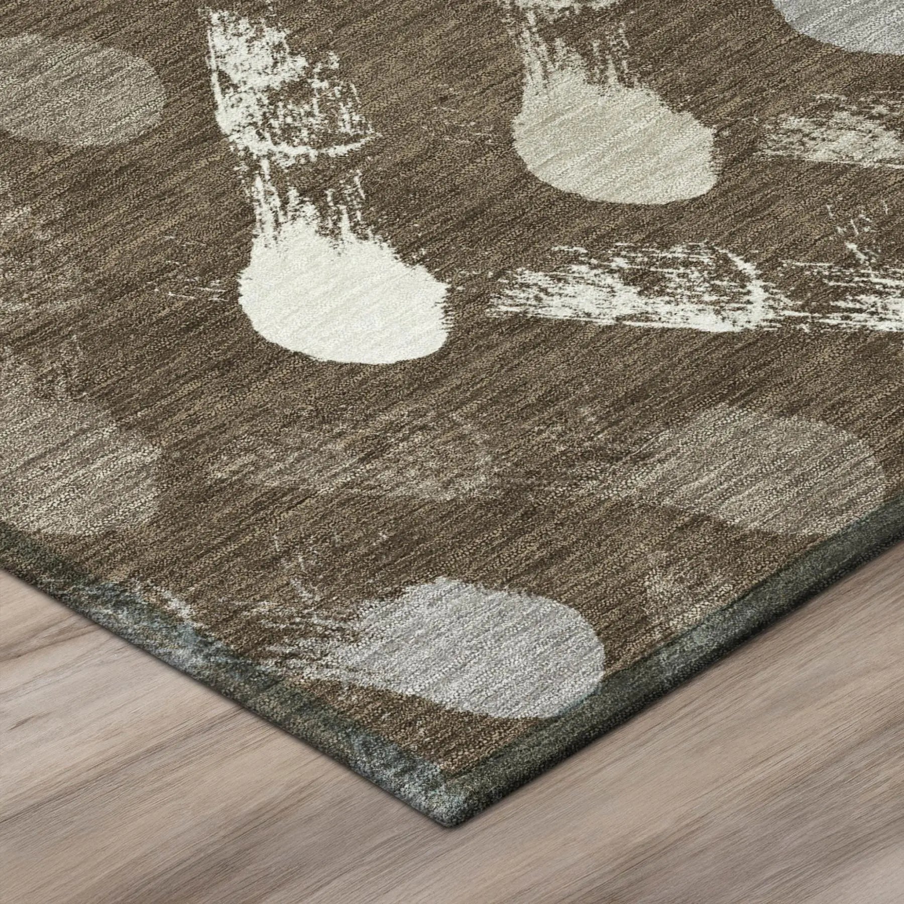 5' X 8' Chocolate And Brown Geometric Washable Indoor Outdoor Area Rug Homeroots Outdoor