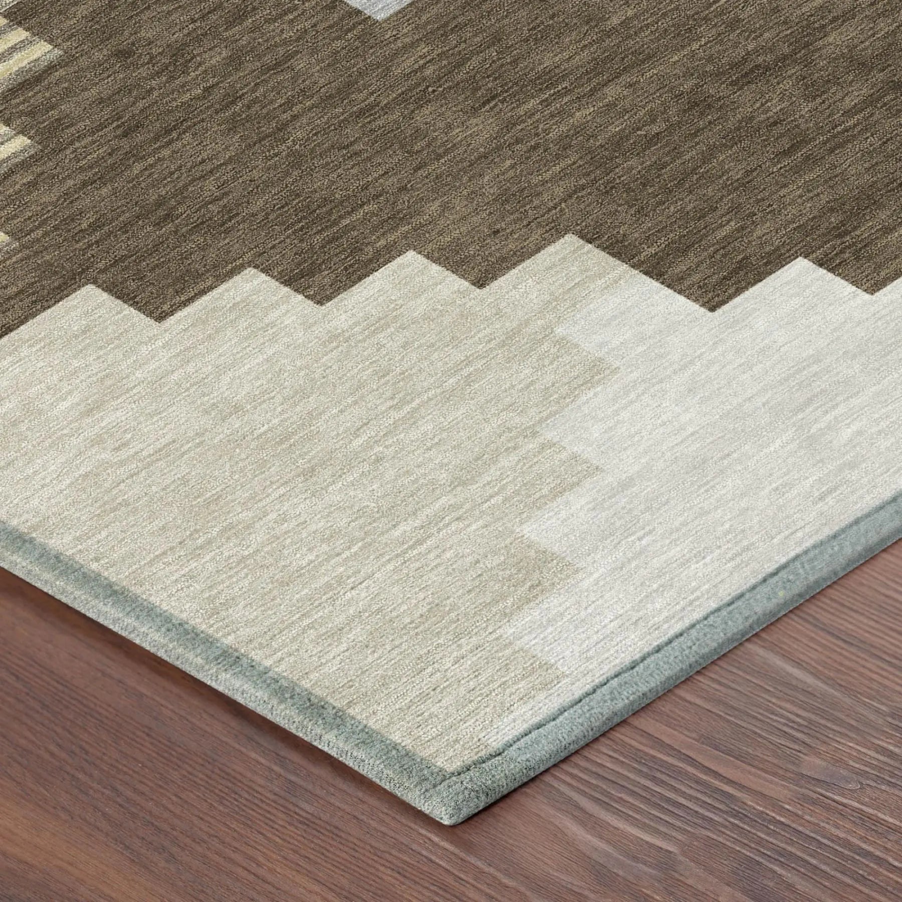 5' X 8' Chocolate And Brown Geometric Washable Indoor Outdoor Area Rug Homeroots Outdoor