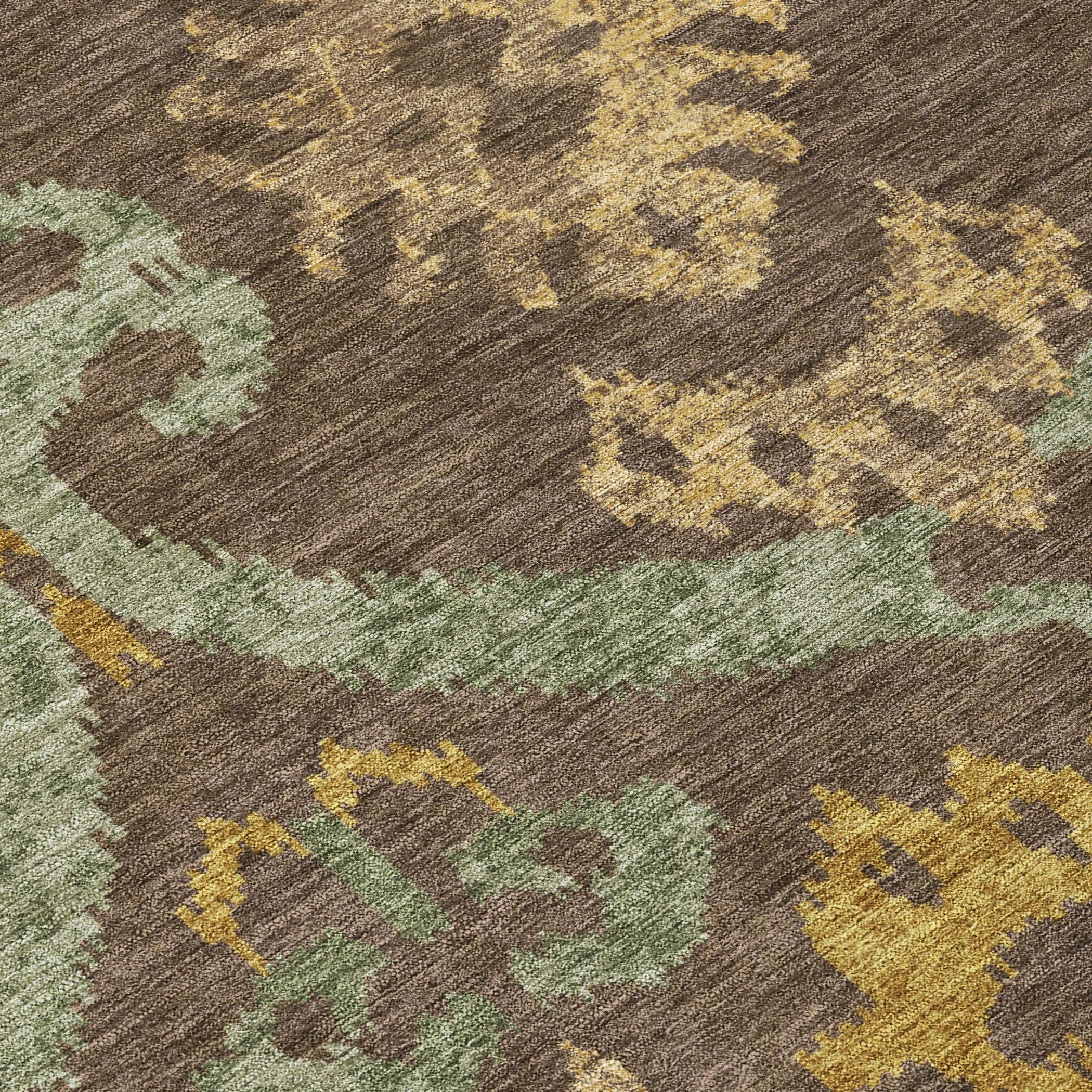 5' X 8' Chocolate And Brown Ikat Washable Indoor Outdoor Area Rug Homeroots Outdoor