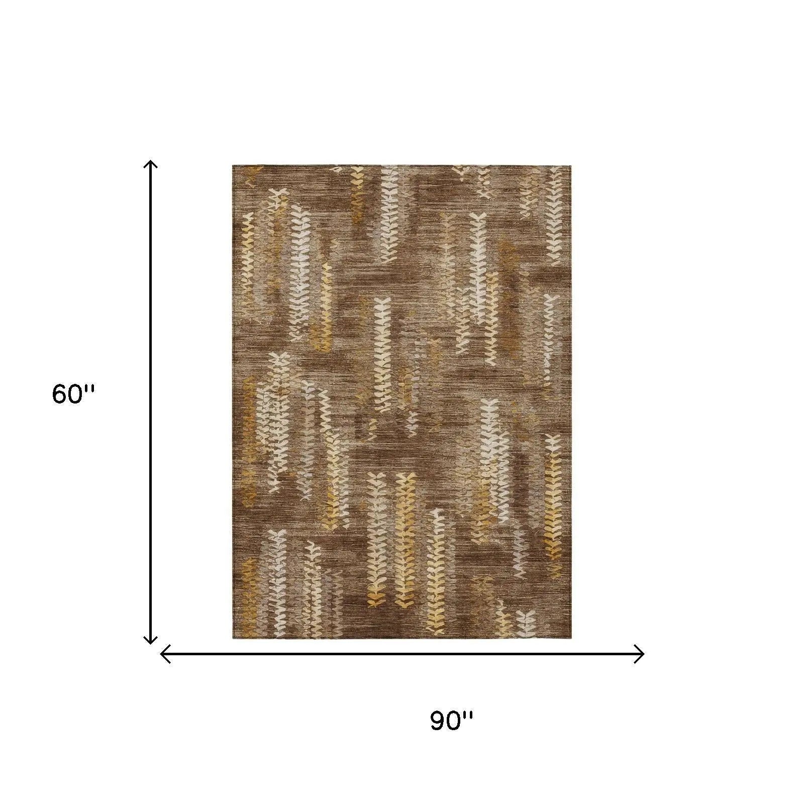5' X 8' Chocolate And Brown Striped Washable Indoor Outdoor Area Rug Homeroots Outdoor