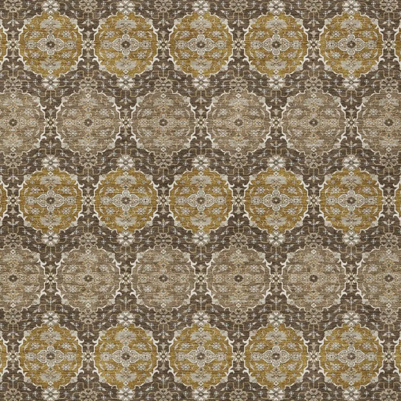 5' X 8' Chocolate And Brown Striped Washable Indoor Outdoor Area Rug Homeroots Outdoor